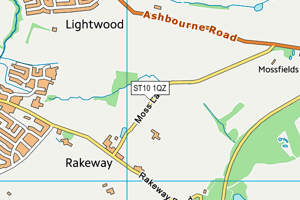 ST10 1QZ map - OS VectorMap District (Ordnance Survey)