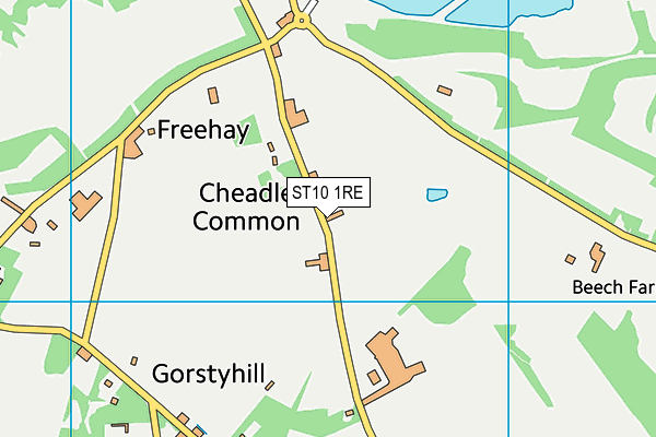 ST10 1RE map - OS VectorMap District (Ordnance Survey)