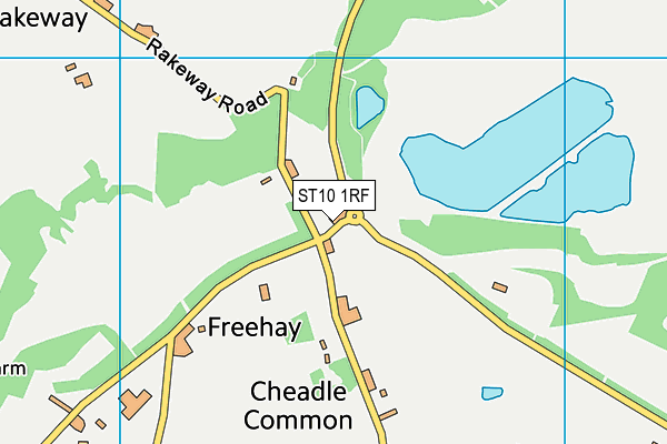 ST10 1RF map - OS VectorMap District (Ordnance Survey)