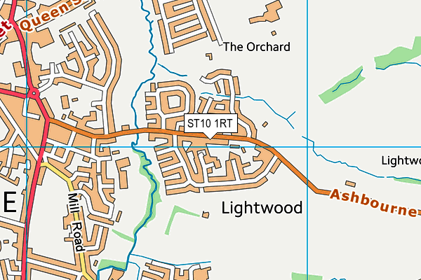 ST10 1RT map - OS VectorMap District (Ordnance Survey)
