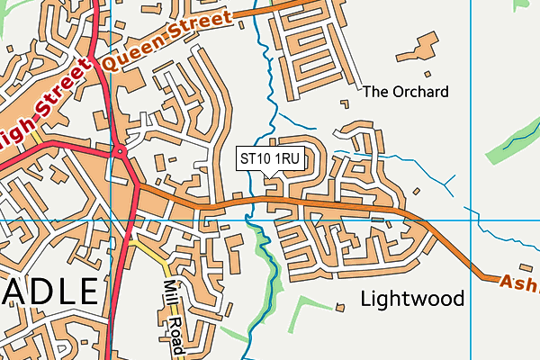 ST10 1RU map - OS VectorMap District (Ordnance Survey)