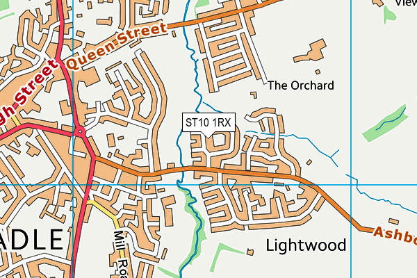 ST10 1RX map - OS VectorMap District (Ordnance Survey)