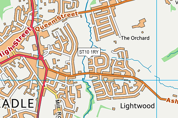 ST10 1RY map - OS VectorMap District (Ordnance Survey)