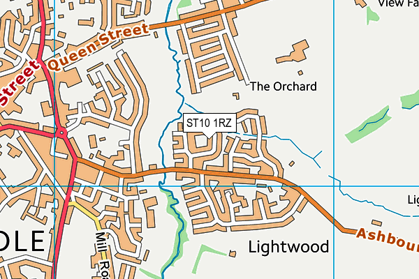 ST10 1RZ map - OS VectorMap District (Ordnance Survey)