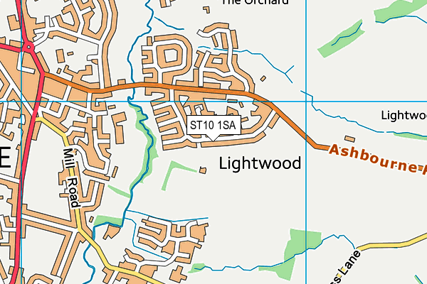 Thorley Drive Pitches map (ST10 1SA) - OS VectorMap District (Ordnance Survey)