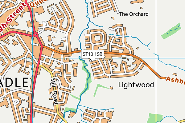 ST10 1SB map - OS VectorMap District (Ordnance Survey)