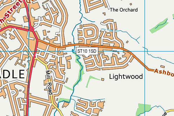 ST10 1SD map - OS VectorMap District (Ordnance Survey)