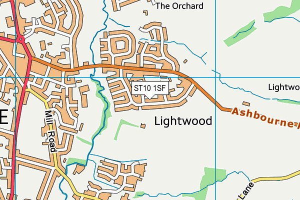 ST10 1SF map - OS VectorMap District (Ordnance Survey)