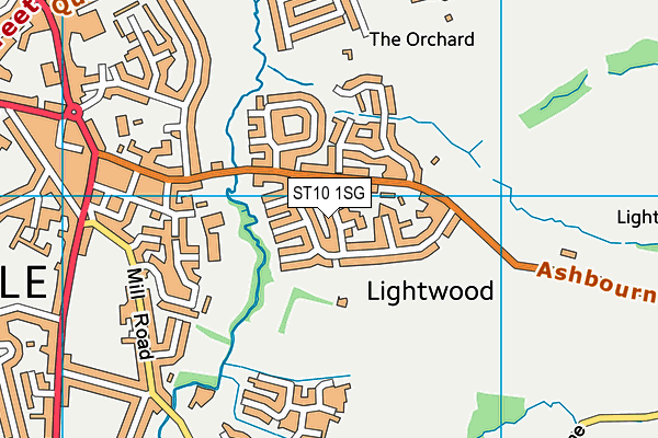 ST10 1SG map - OS VectorMap District (Ordnance Survey)