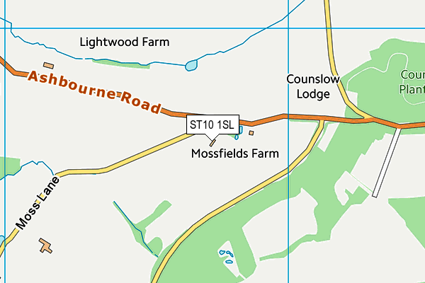ST10 1SL map - OS VectorMap District (Ordnance Survey)
