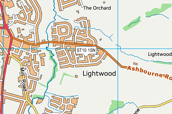 ST10 1SN map - OS VectorMap District (Ordnance Survey)