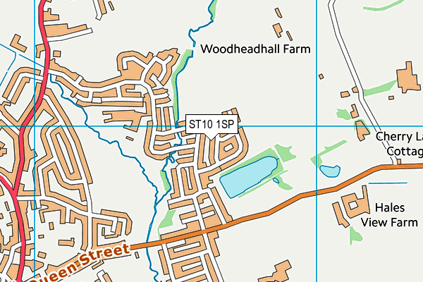 ST10 1SP map - OS VectorMap District (Ordnance Survey)