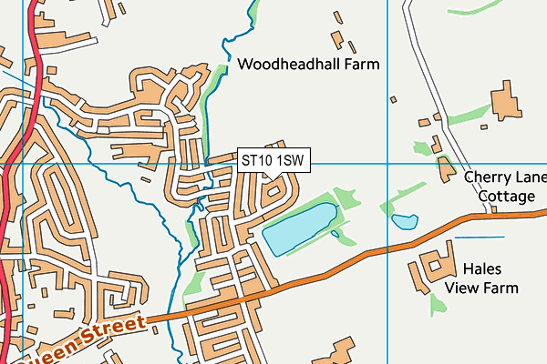 ST10 1SW map - OS VectorMap District (Ordnance Survey)