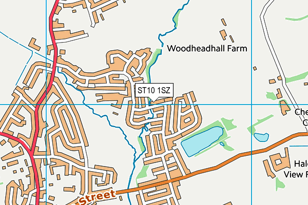 ST10 1SZ map - OS VectorMap District (Ordnance Survey)