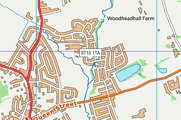 ST10 1TA map - OS VectorMap District (Ordnance Survey)