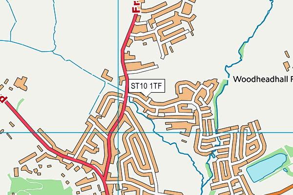 ST10 1TF map - OS VectorMap District (Ordnance Survey)