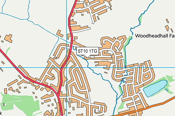 ST10 1TG map - OS VectorMap District (Ordnance Survey)