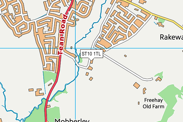 ST10 1TL map - OS VectorMap District (Ordnance Survey)