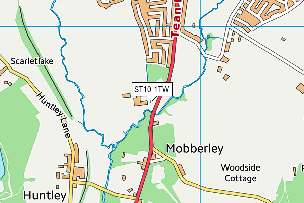 ST10 1TW map - OS VectorMap District (Ordnance Survey)