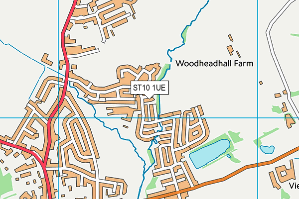 ST10 1UE map - OS VectorMap District (Ordnance Survey)