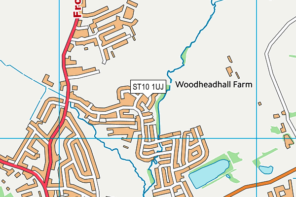 ST10 1UJ map - OS VectorMap District (Ordnance Survey)