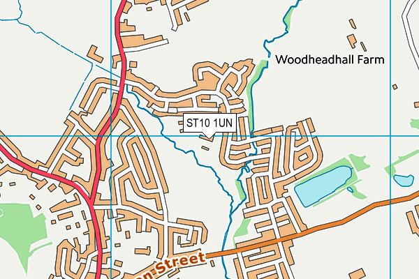 ST10 1UN map - OS VectorMap District (Ordnance Survey)