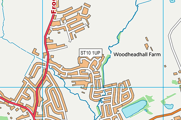 ST10 1UP map - OS VectorMap District (Ordnance Survey)