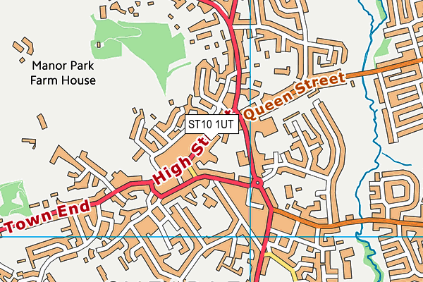 ST10 1UT map - OS VectorMap District (Ordnance Survey)