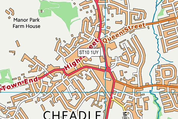 ST10 1UY map - OS VectorMap District (Ordnance Survey)