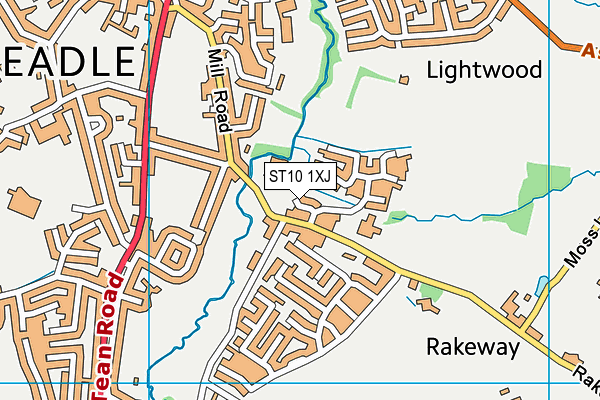 ST10 1XJ map - OS VectorMap District (Ordnance Survey)