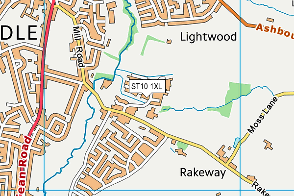 ST10 1XL map - OS VectorMap District (Ordnance Survey)