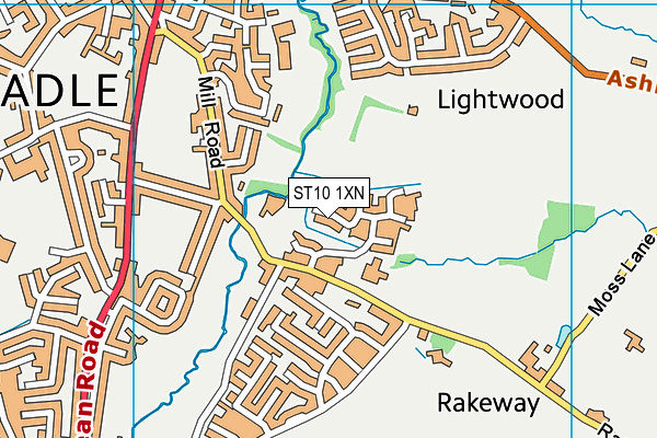 ST10 1XN map - OS VectorMap District (Ordnance Survey)