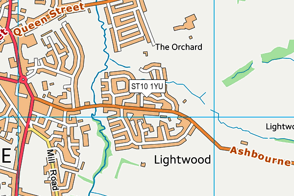 ST10 1YU map - OS VectorMap District (Ordnance Survey)