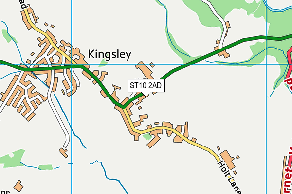 ST10 2AD map - OS VectorMap District (Ordnance Survey)