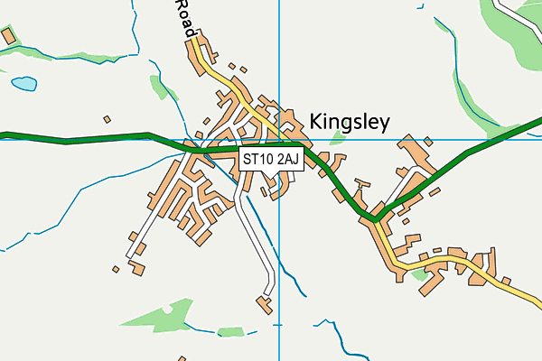 ST10 2AJ map - OS VectorMap District (Ordnance Survey)