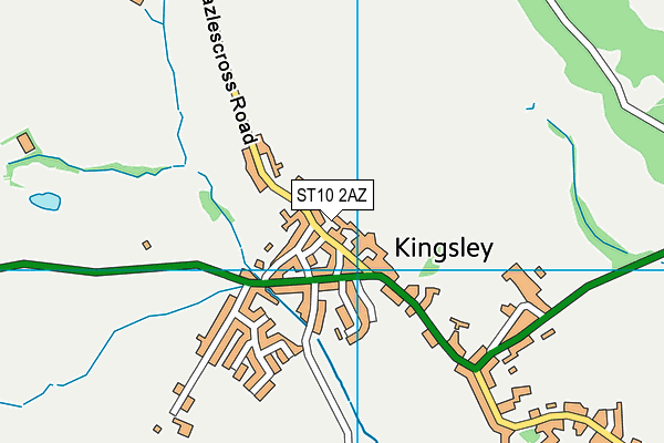 ST10 2AZ map - OS VectorMap District (Ordnance Survey)