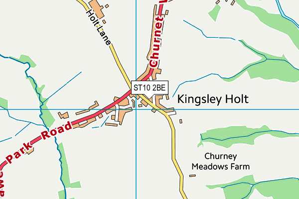 ST10 2BE map - OS VectorMap District (Ordnance Survey)