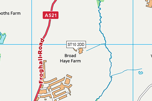 ST10 2DD map - OS VectorMap District (Ordnance Survey)