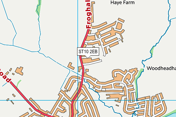 ST10 2EB map - OS VectorMap District (Ordnance Survey)