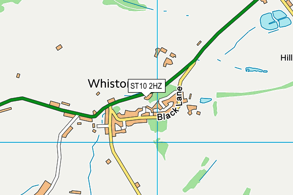 Whiston Hall Golf Club map (ST10 2HZ) - OS VectorMap District (Ordnance Survey)