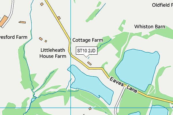 ST10 2JD map - OS VectorMap District (Ordnance Survey)