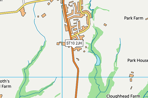 ST10 2JH map - OS VectorMap District (Ordnance Survey)