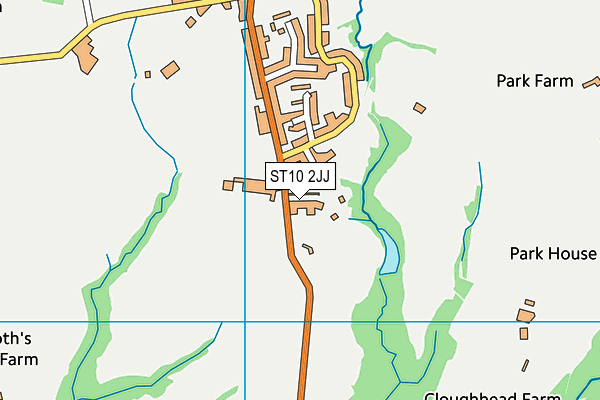 ST10 2JJ map - OS VectorMap District (Ordnance Survey)