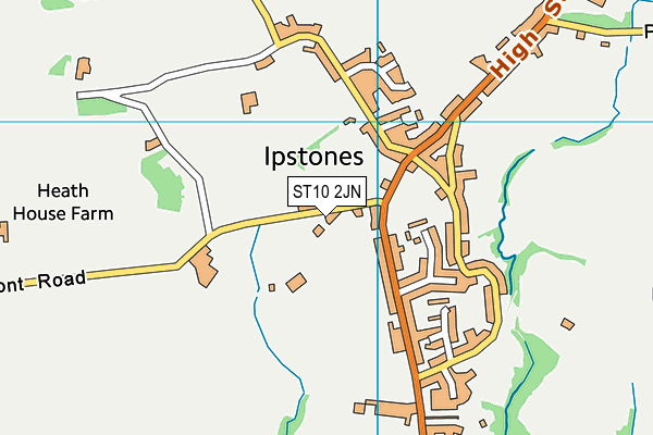 ST10 2JN map - OS VectorMap District (Ordnance Survey)
