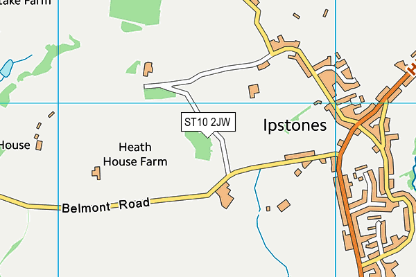 ST10 2JW map - OS VectorMap District (Ordnance Survey)