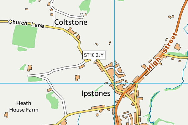 ST10 2JY map - OS VectorMap District (Ordnance Survey)