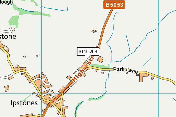 ST10 2LB map - OS VectorMap District (Ordnance Survey)