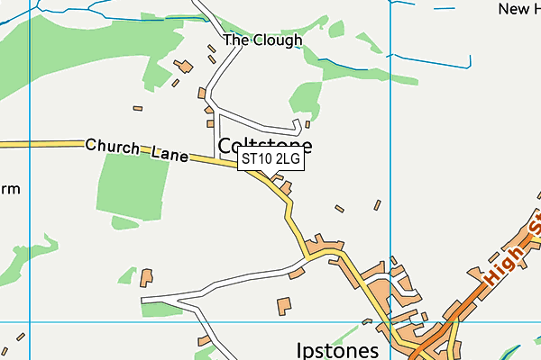 ST10 2LG map - OS VectorMap District (Ordnance Survey)