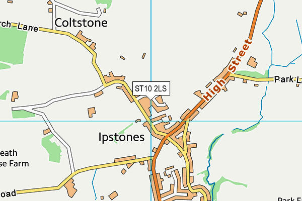 ST10 2LS map - OS VectorMap District (Ordnance Survey)