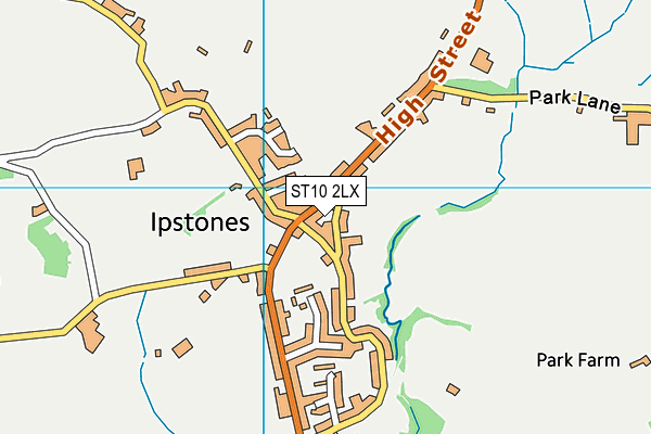 ST10 2LX map - OS VectorMap District (Ordnance Survey)